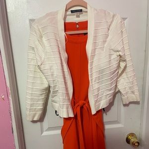 ORANGE CUTE TOMMY Tommy Hilfiger dress size 10 with a Medium white sweater.